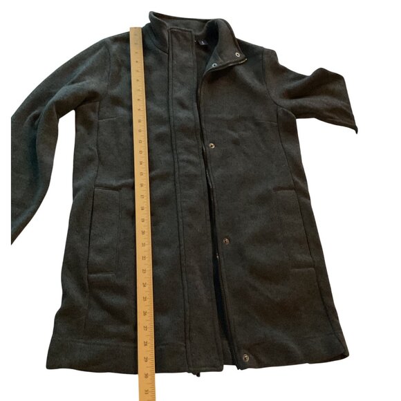 NWOT Lands End Womens Black Full-Zip Fleece Coat Sz S 6-8 Snap Collar & Pockets - Picture 3 of 8